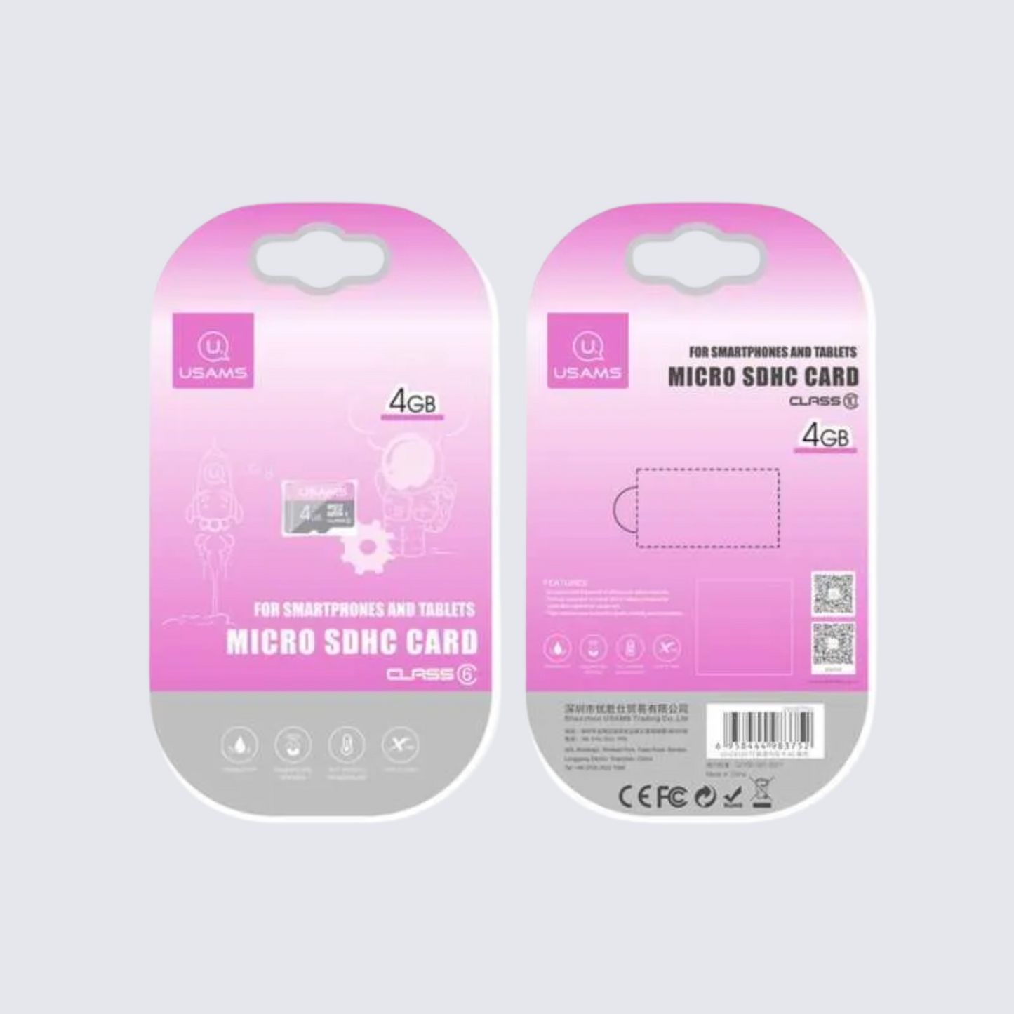 Usams US-CC090 4GB Micro SDHC Card – Class 6 Memory for Phones & Tablets