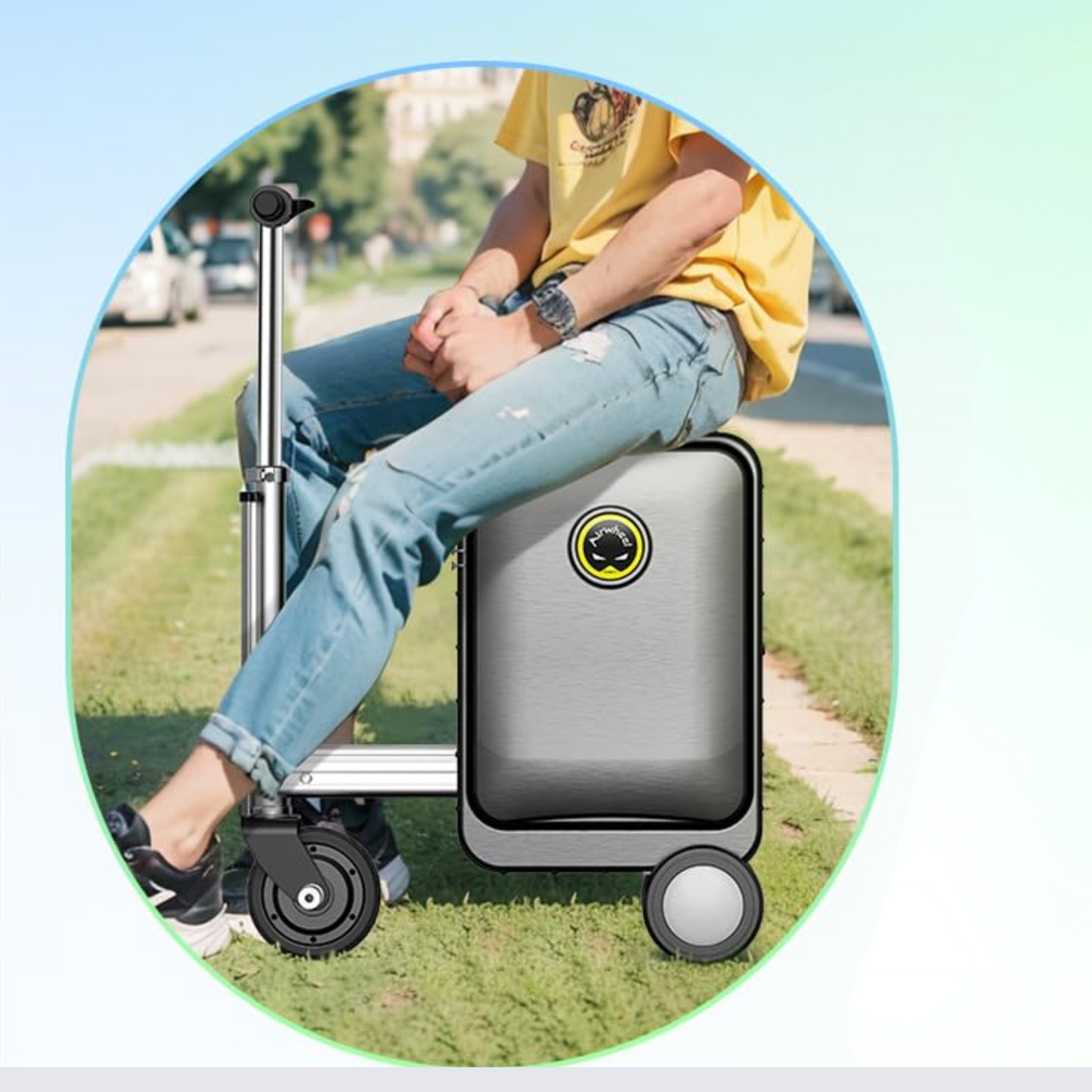 SE3S Smart Rideable Suitcase – Electric Ride-On Cabin Luggage with GPS & USB Charging