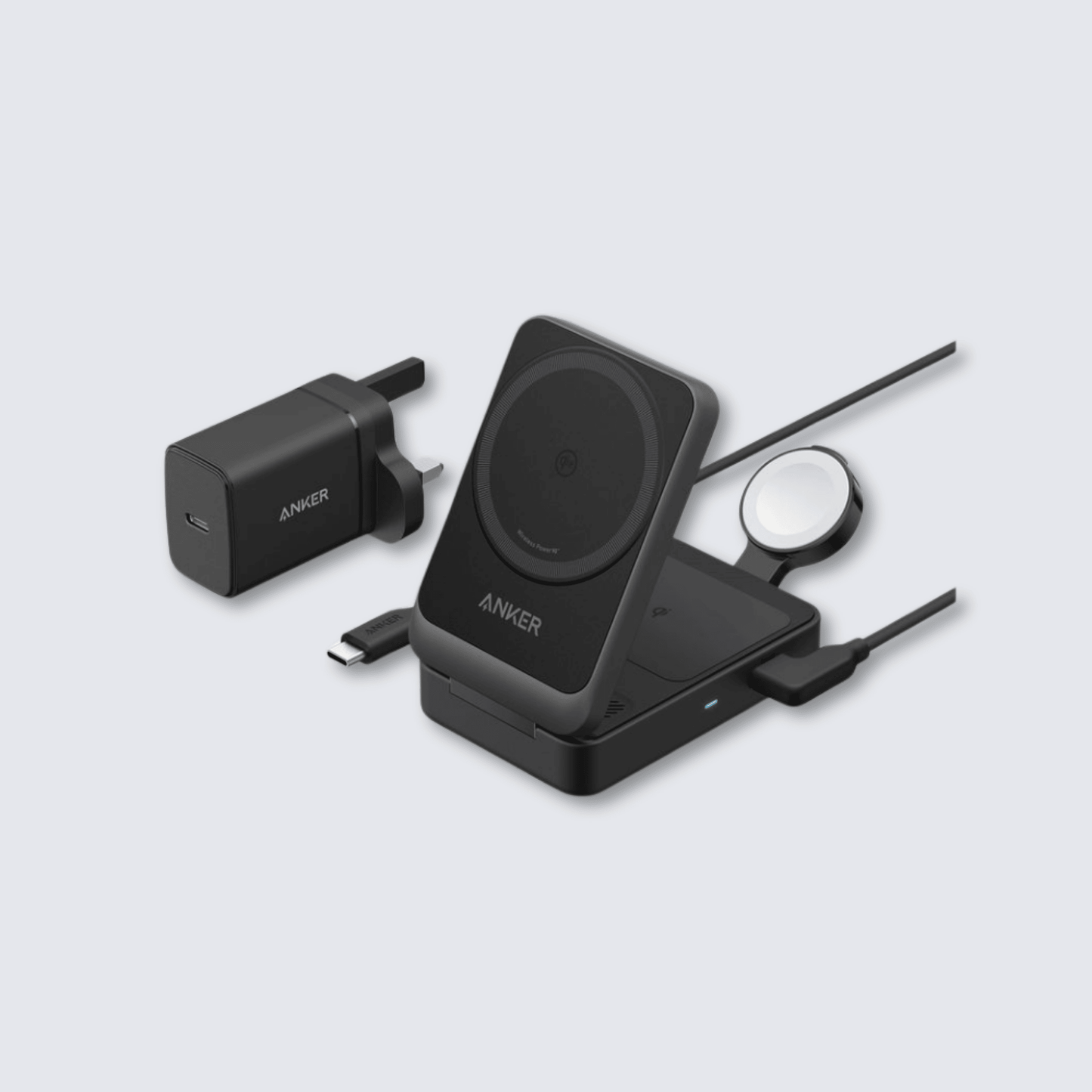 Anker MagGo Charging Station │ Wireless 15W 3-in-1 Foldable Black