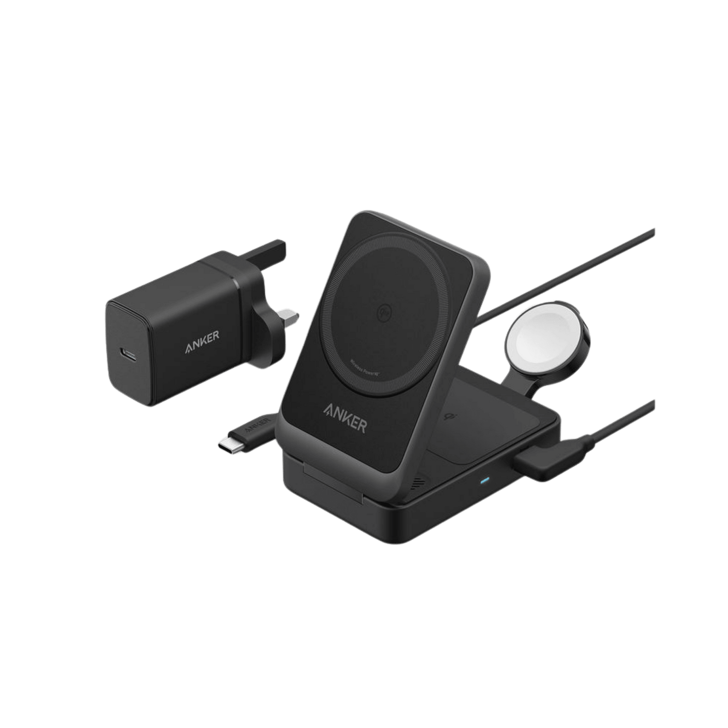 Anker MagGo Charging Station │ Wireless 15W 3-in-1 Foldable Black
