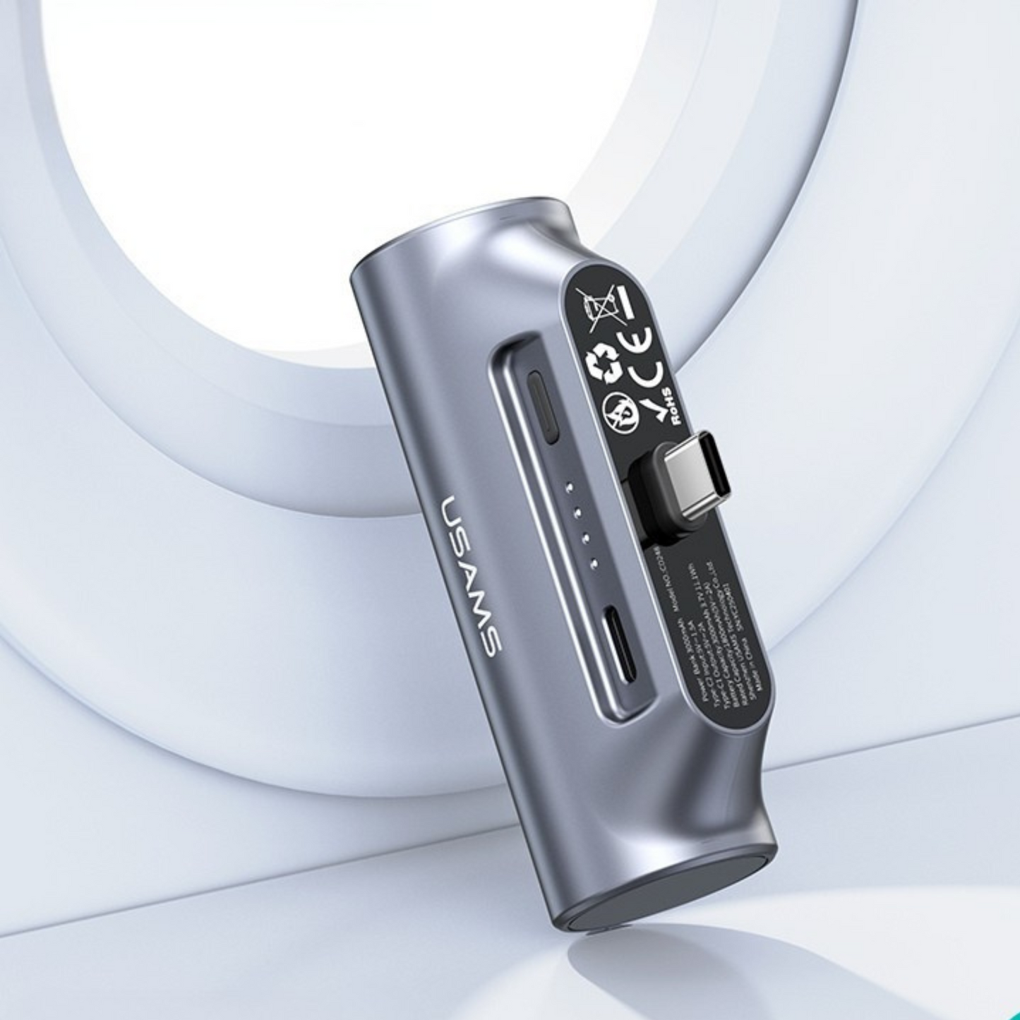 USAMS CD248 PB79 Mini Nano Power Bank 3000mAh – Type-C Plug Portable Charger for Emergency Charging