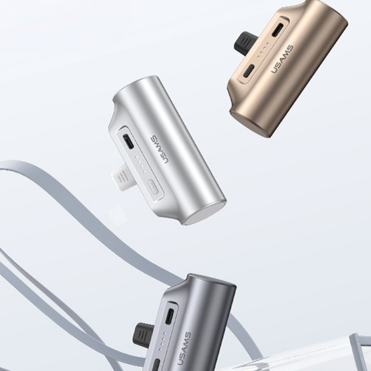 USAMS CD248 PB79 Mini Nano Power Bank 3000mAh – Type-C Plug Portable Charger for Emergency Charging