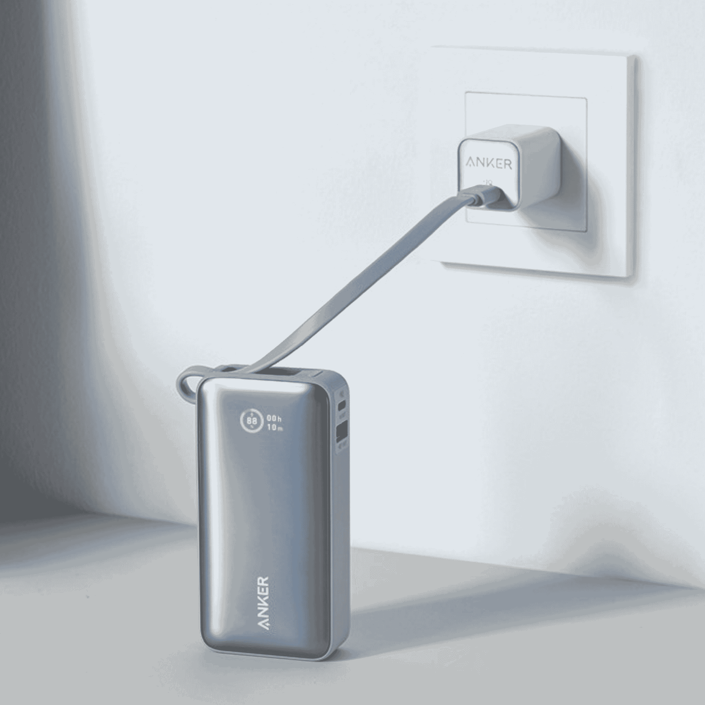 Anker Nano Power Bank │ 30W Built-In USB-C Cable Blue