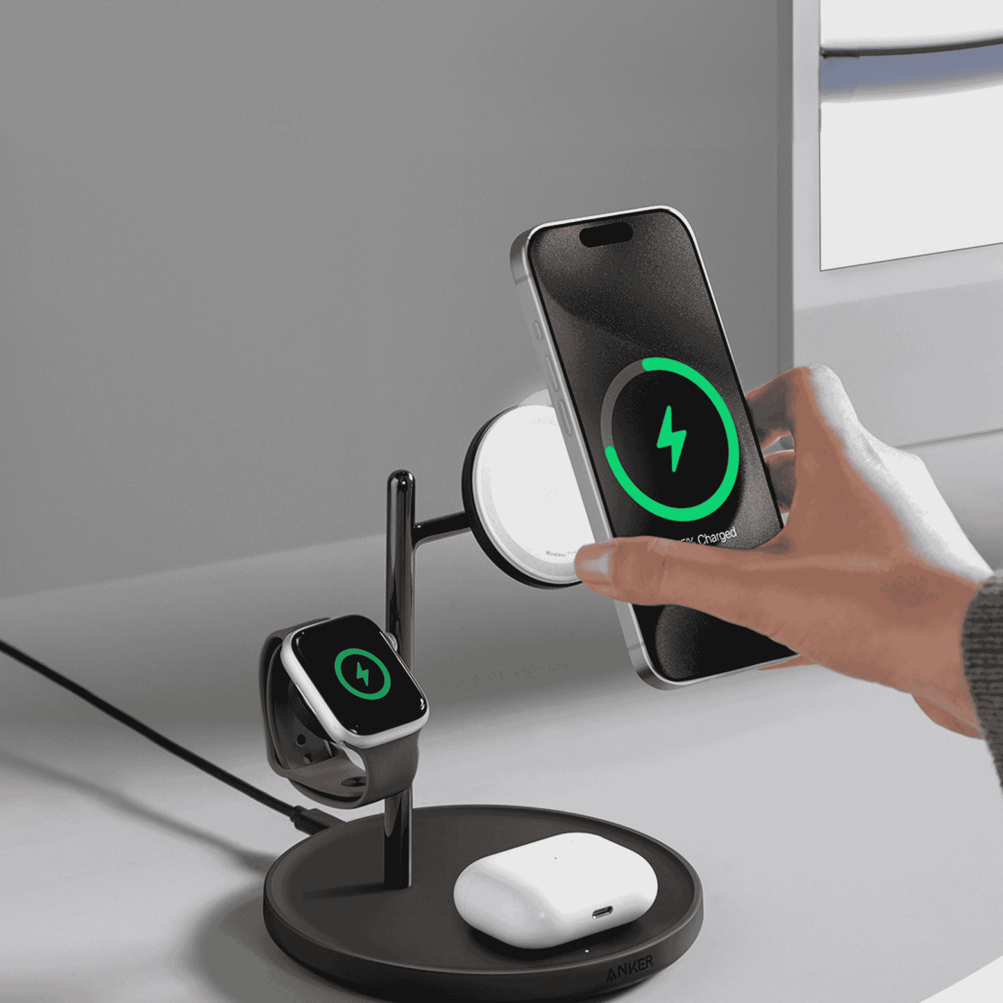 Anker MagGo Charging Station │ Wireless 15W 3-in-1 Stand