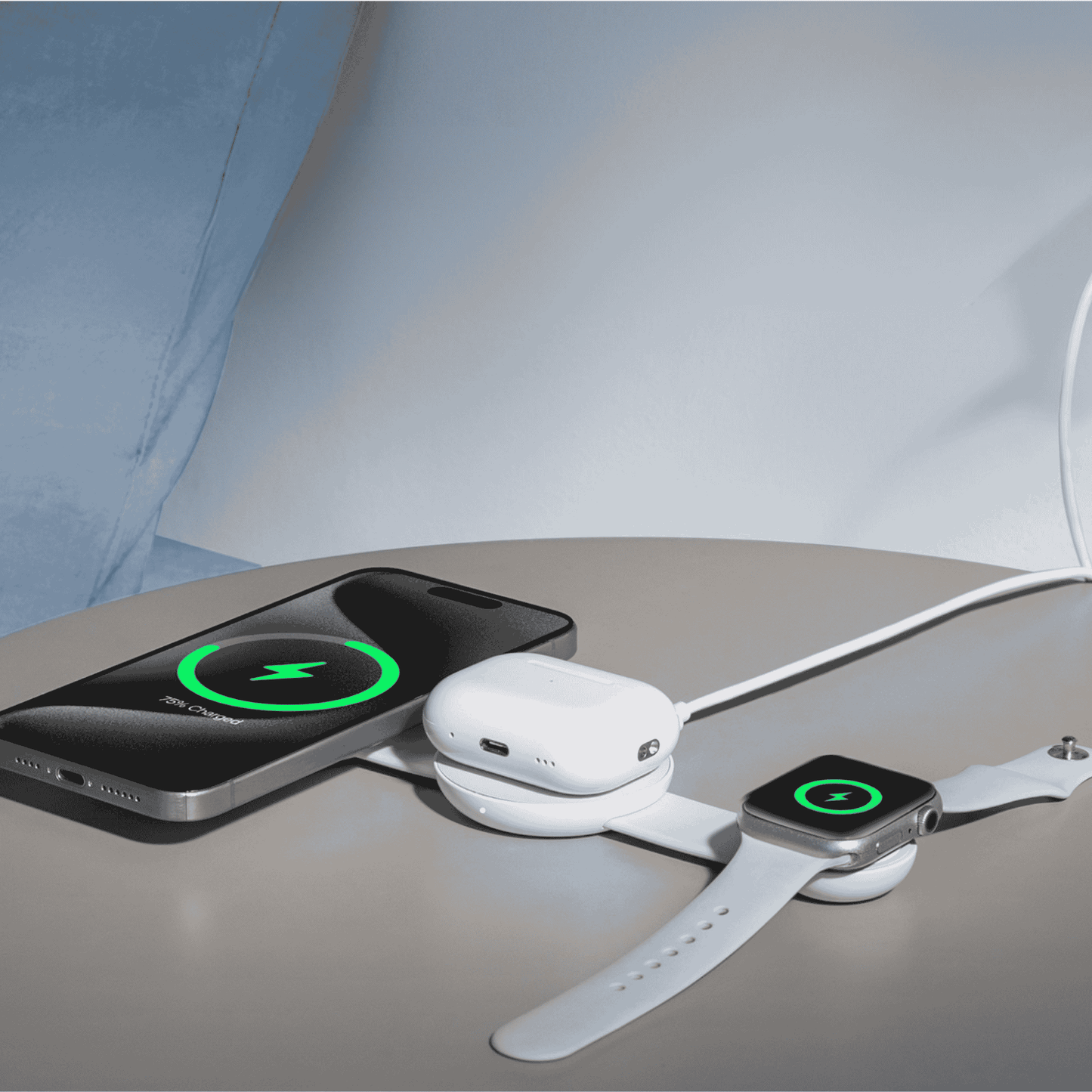 Anker MagGo Qi2 Charging Station │ Wireless 15W 3-in-1 Foldable Pad White