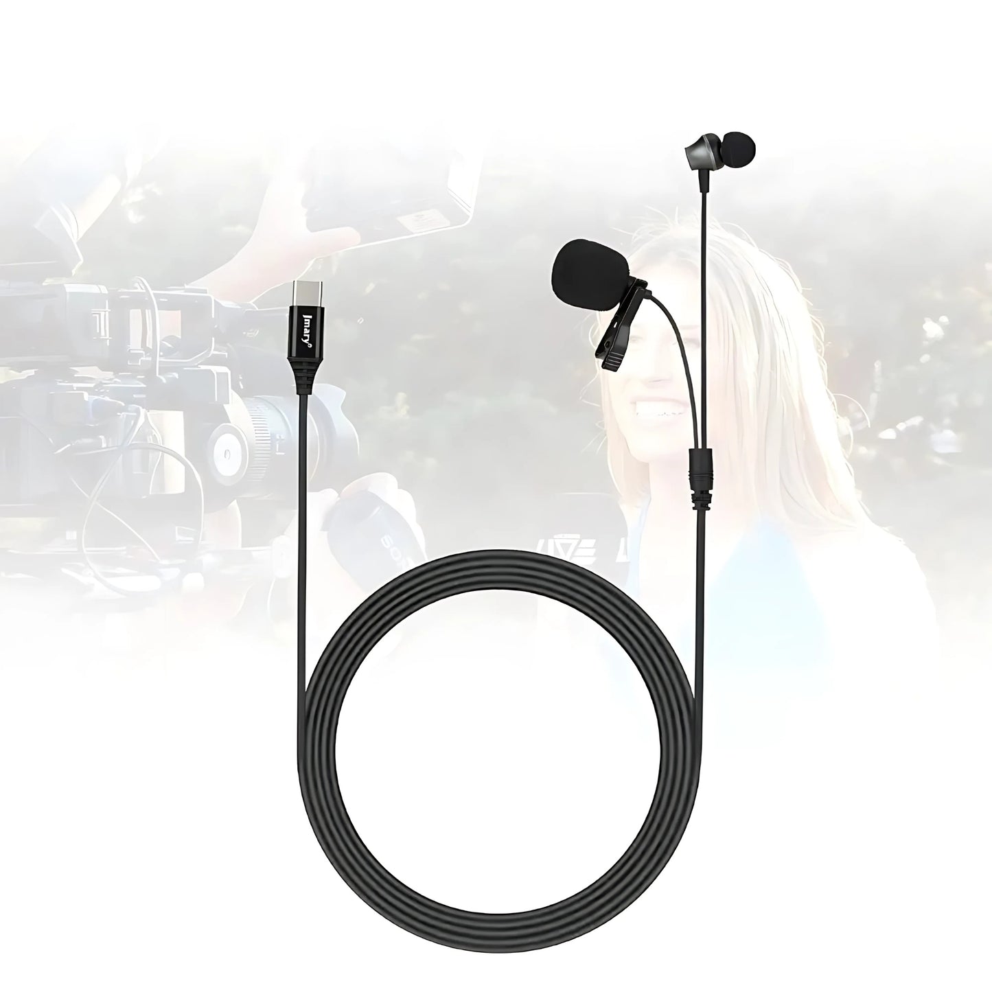 Jmary MC-R6 Professional Type-C Lavalier Microphone with Earphone