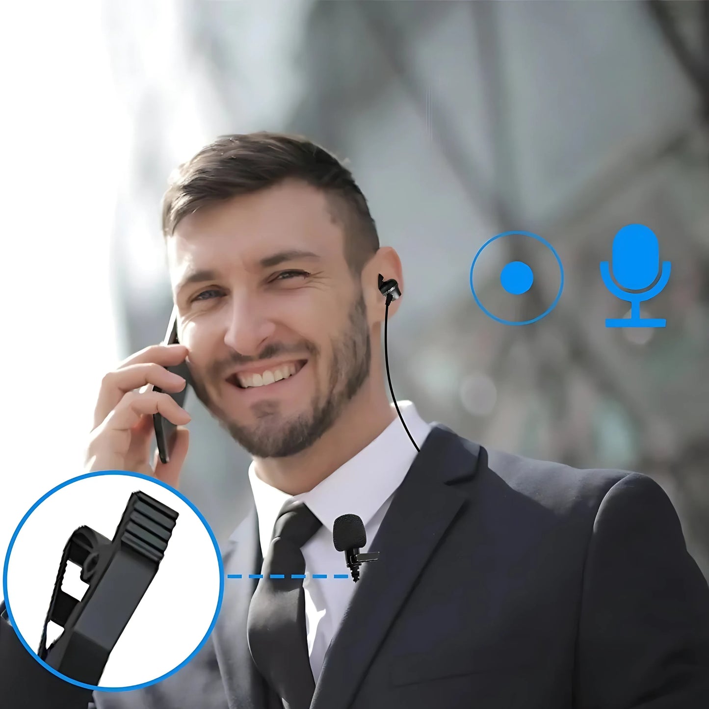 Jmary MC-R5 Professional 3.5mm Lavalier Microphone with Earphone