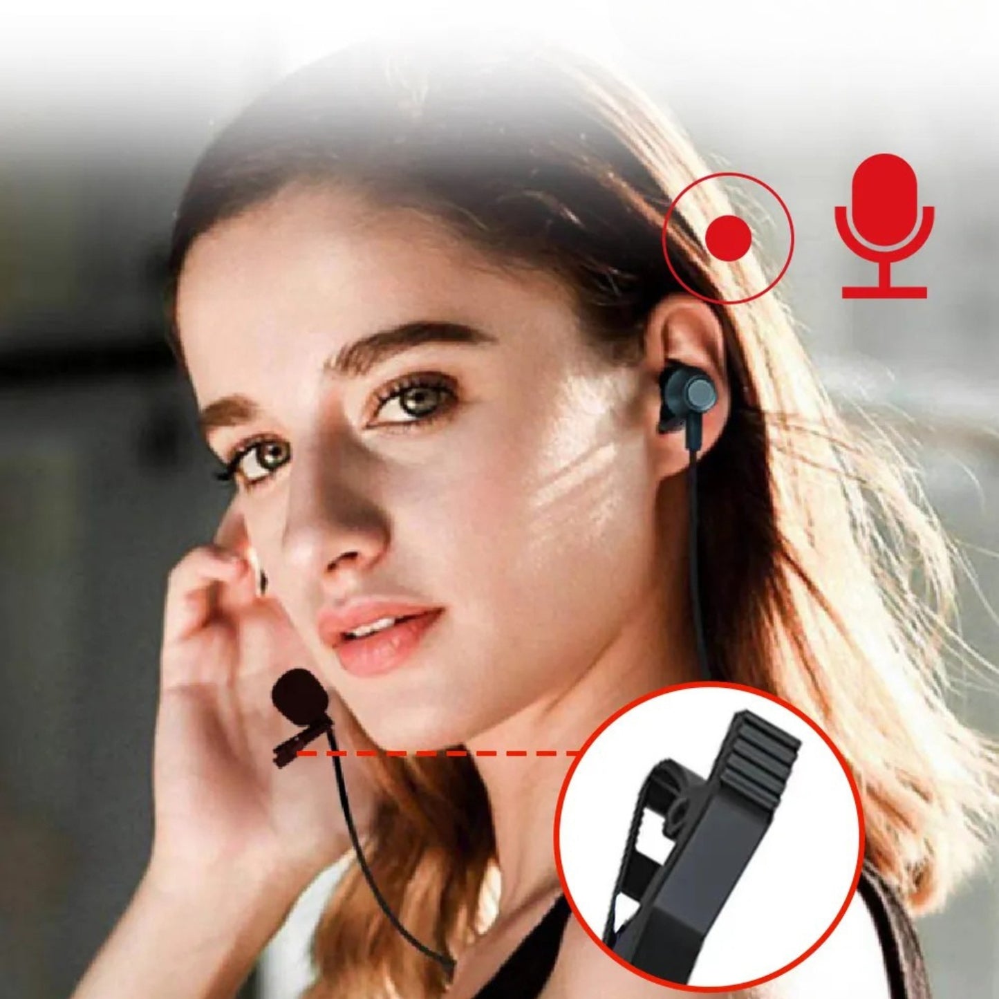 Jmary MC-R6 Professional Type-C Lavalier Microphone with Earphone