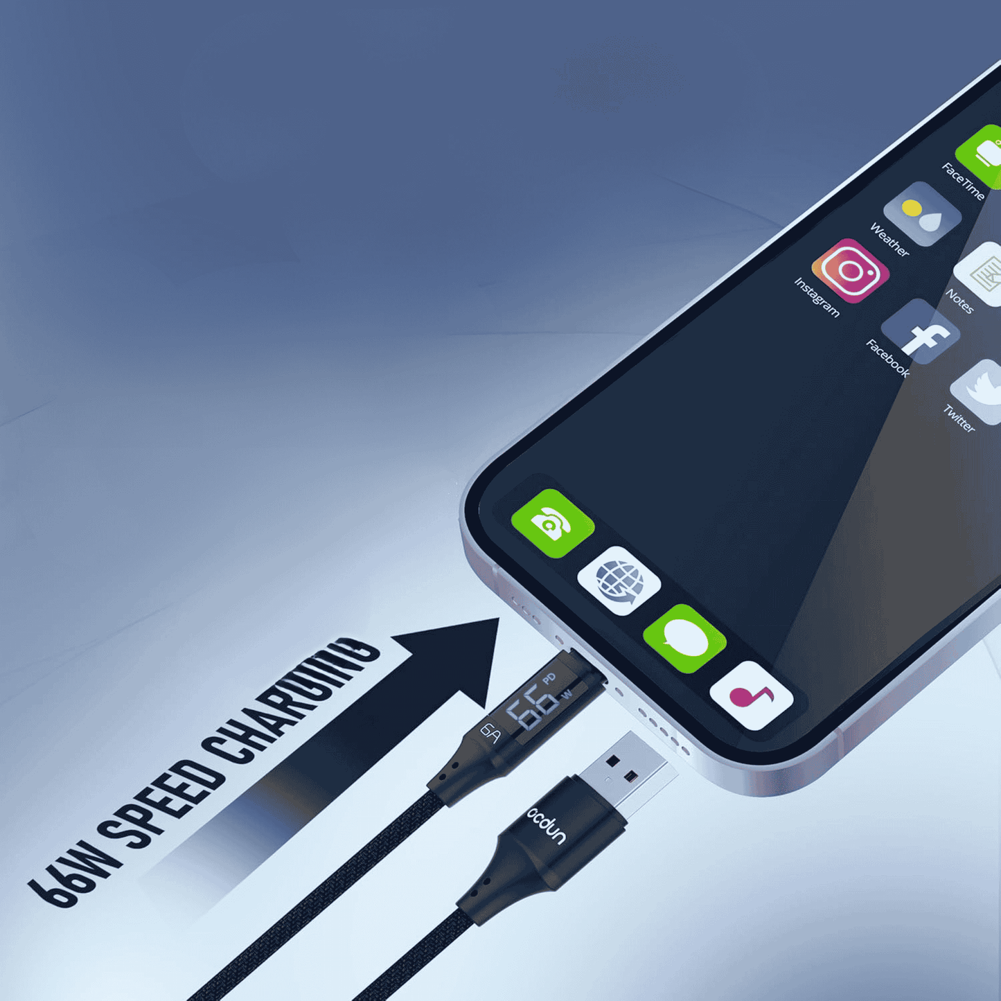 ocdun® iPhone & Andriod Charging Cable | USB A to Type C 1.2m