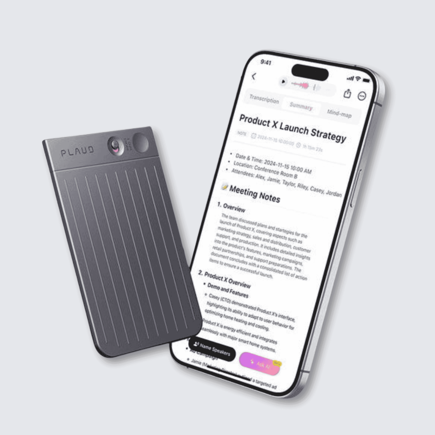 Smart Transcription AI Voice Recorder | PLAUD NOTE