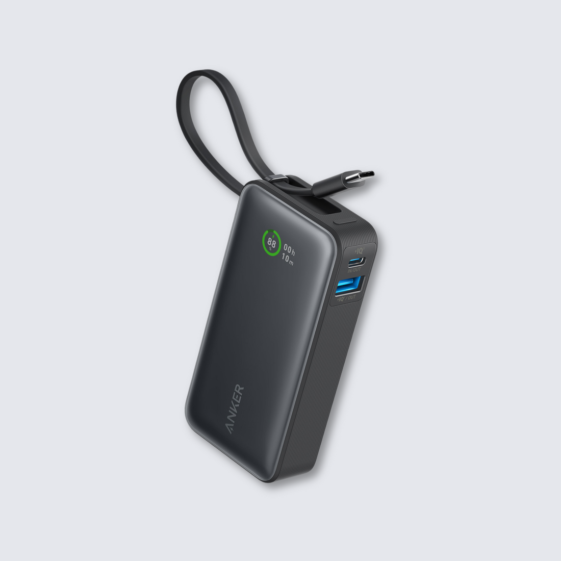 Anker Nano Power Bank │ 30W Built-In USB-C Cable Black