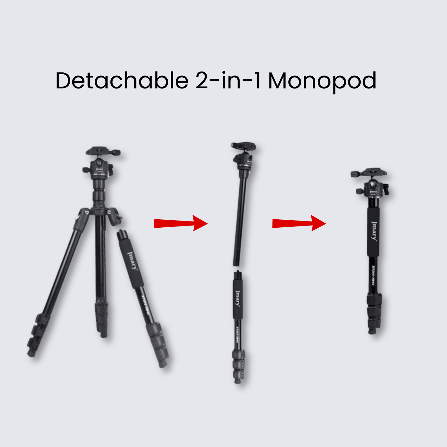 Multipurpose 177cm Tripods | 2-in-1 Hydraulic Head Jmary