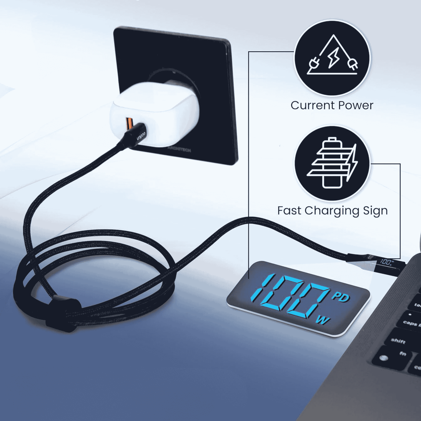 ocdun® iPhone & Android Fast Charging Cable | USB C to Type C 1.2m