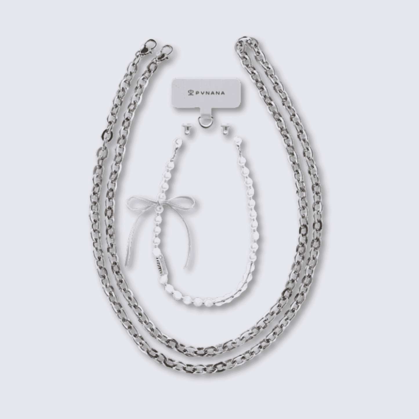 PYNANA Phone Charm │ 2-in-1 Cross-body Metal Chain & Crystal with 3D Bow