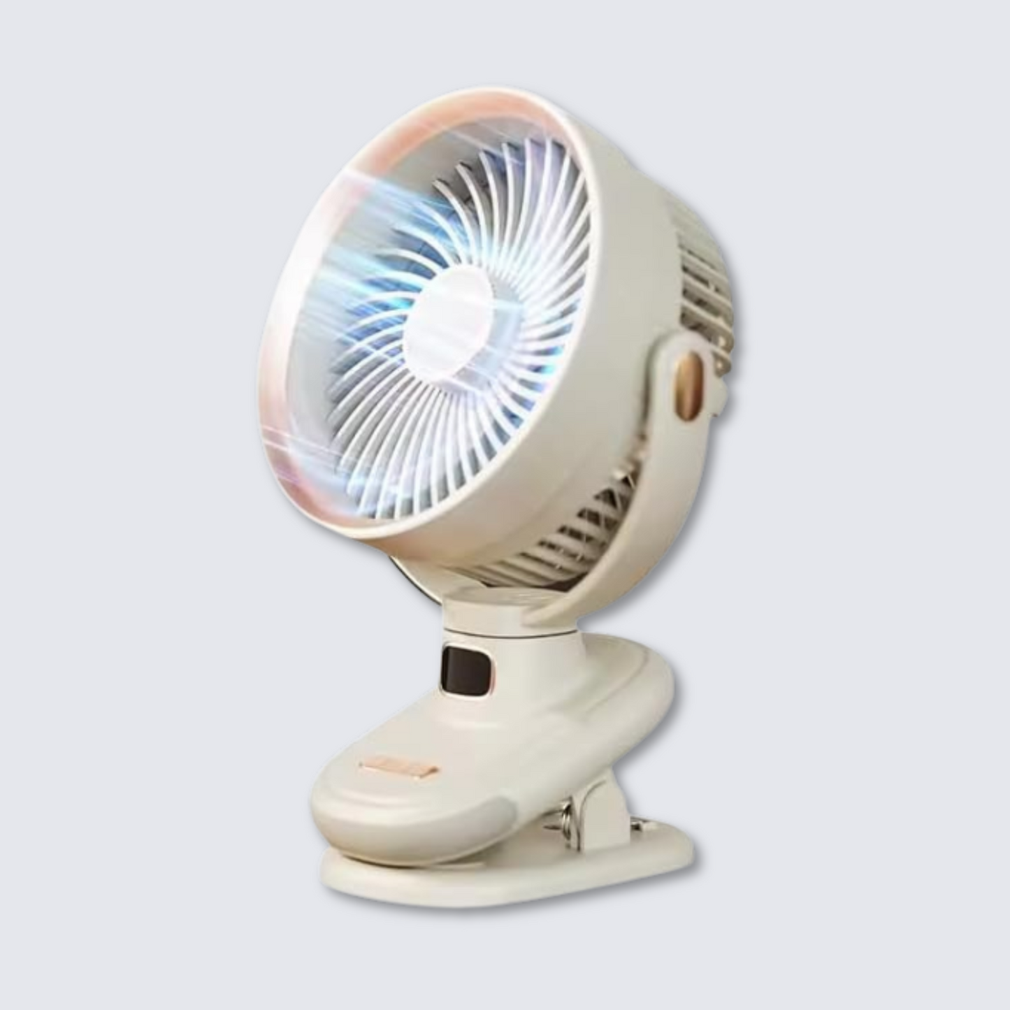 Ocdun Oscillating Clip-On Desk Fan – 5-Speed USB Fan with 2400mAh Battery, 360° Rotation, Timer, Digital Display, Ultra-Quiet