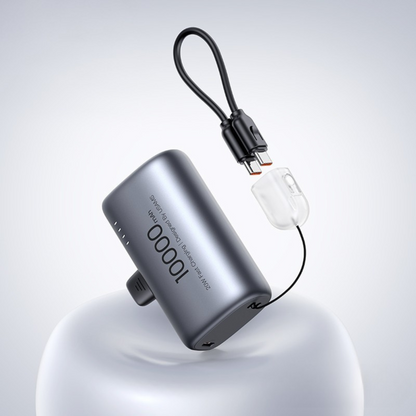 CD252 PB82 10000mAh Nano Capsule Power Bank – 20W Fast Charging with Built-in Type-C Cable & Phone Holder
