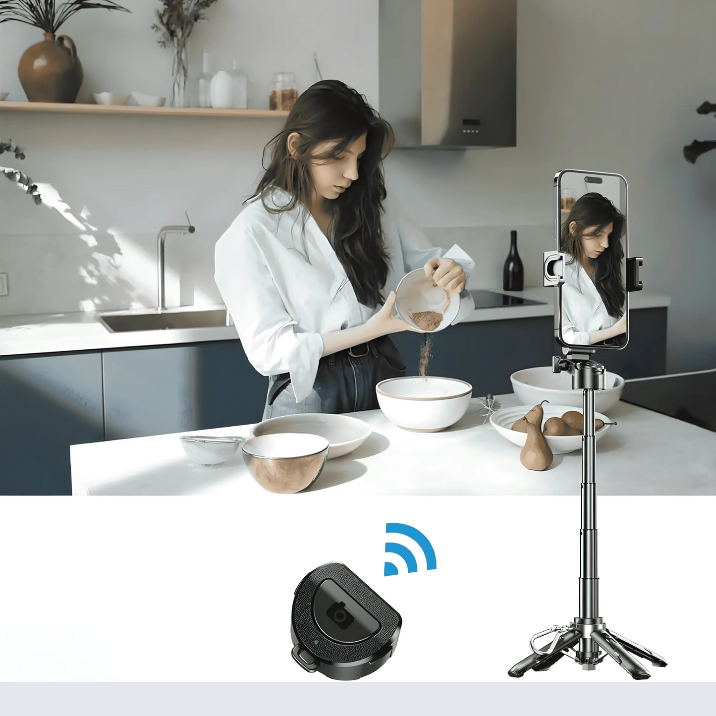 MT-18 Mini Selfie Stick Tripod with Bluetooth Remote