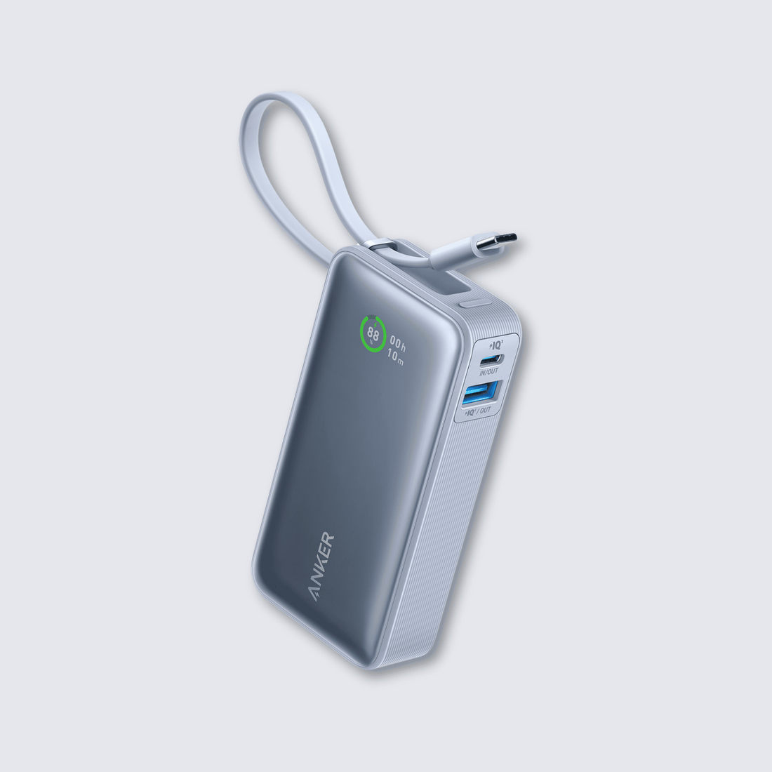 Anker Nano Power Bank │ 30W Built-In USB-C Cable Blue