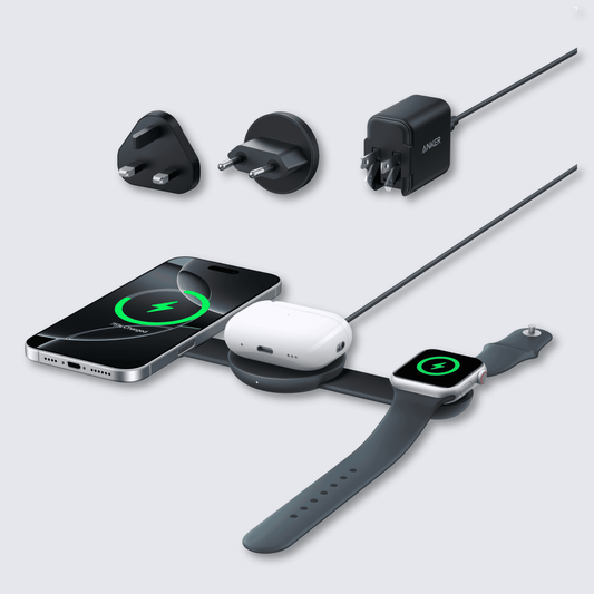 Anker MagGo Qi2 Charging Station │Wireless 3-in-1 Foldable Pad Black