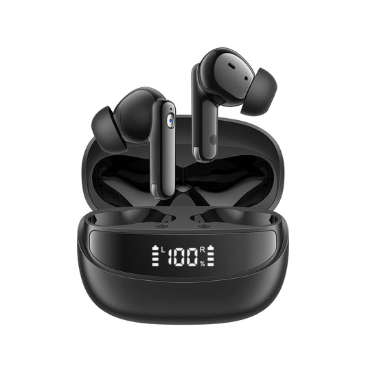 Joyroom Jbuds JR-BB3 wireless earbuds in black charging case with LED battery display