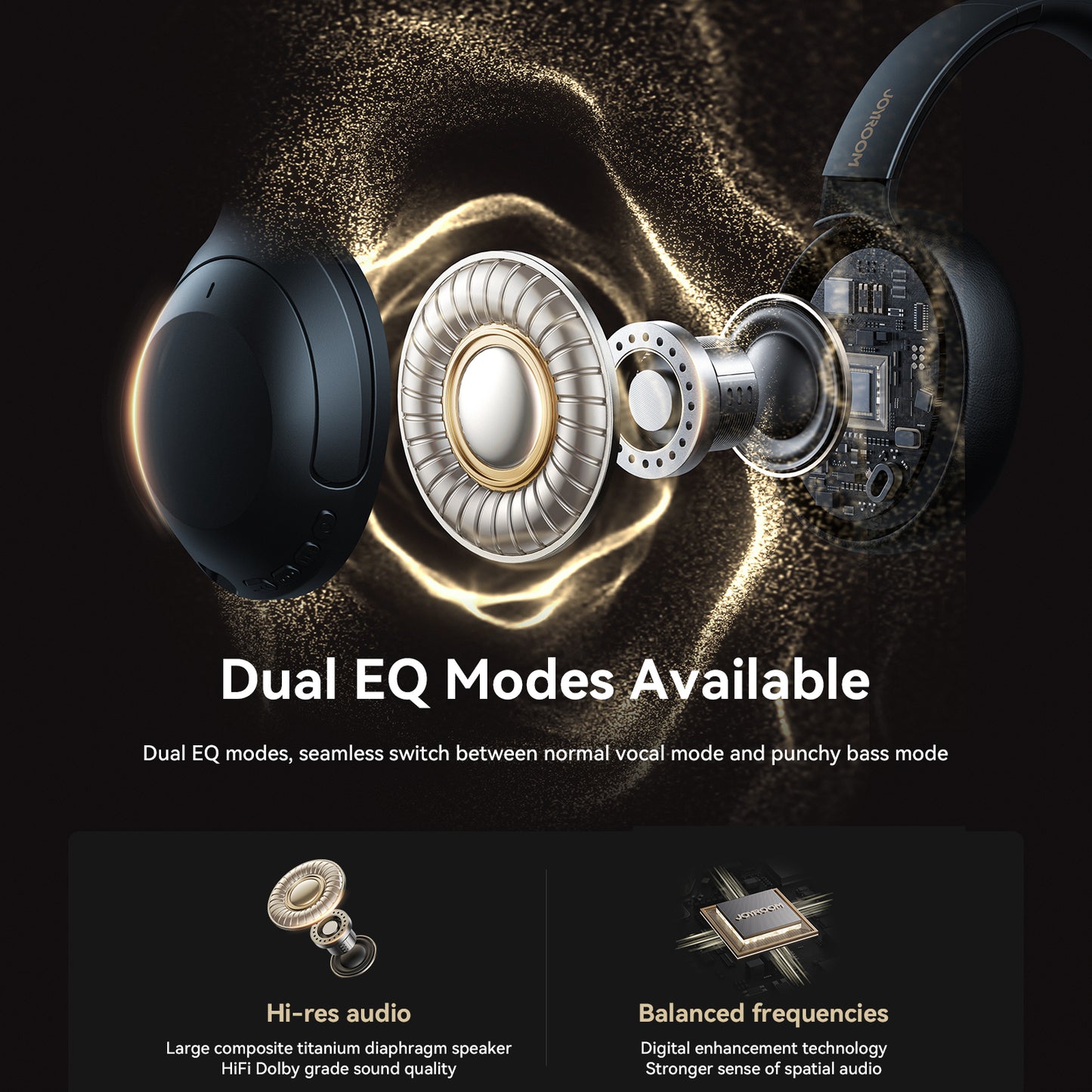 Joyroom JR-JH2 40 mm composite titanium driver — HiFi sound architecture