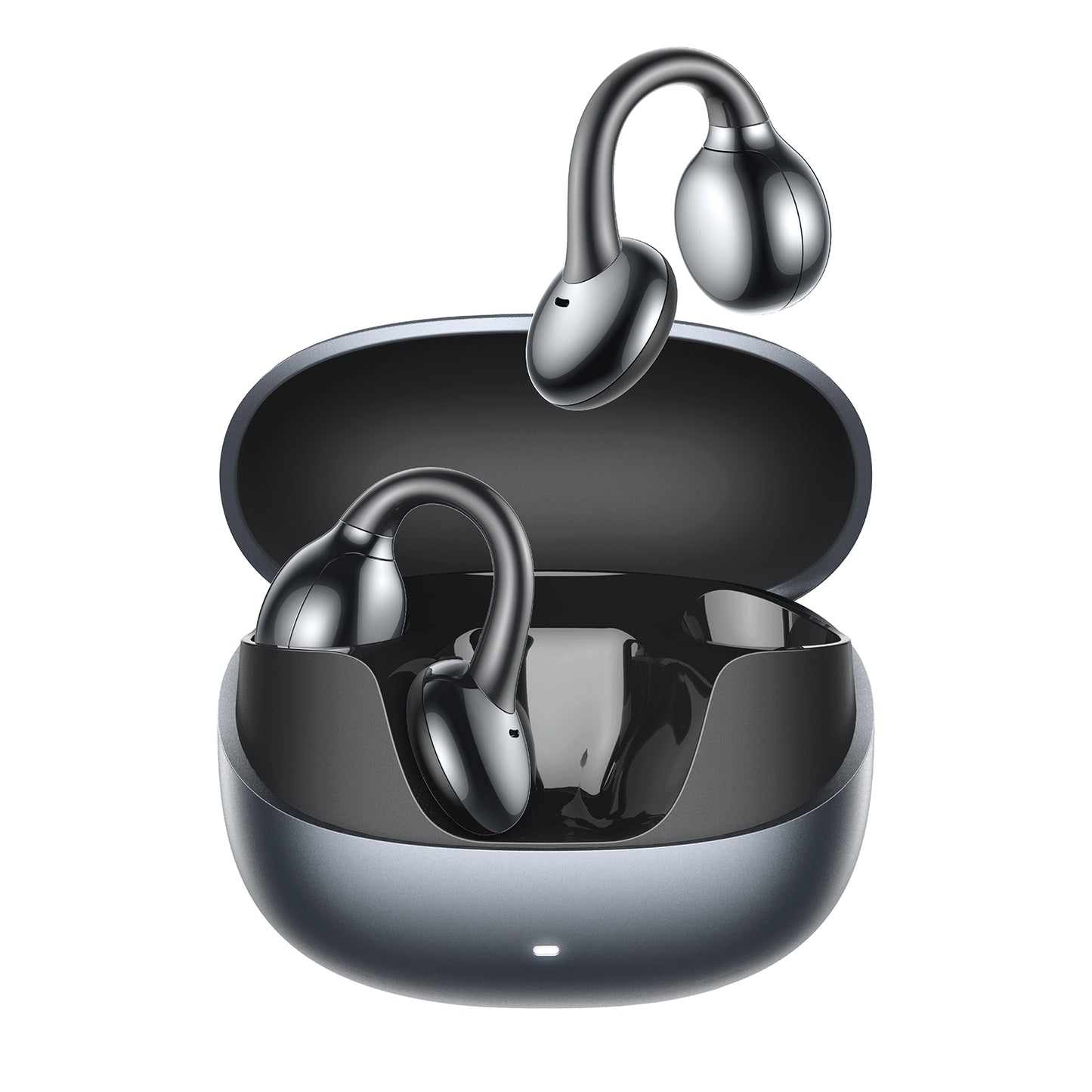 Joyroom Openfree OE3 clip-on open-ear earbuds in black with charging case