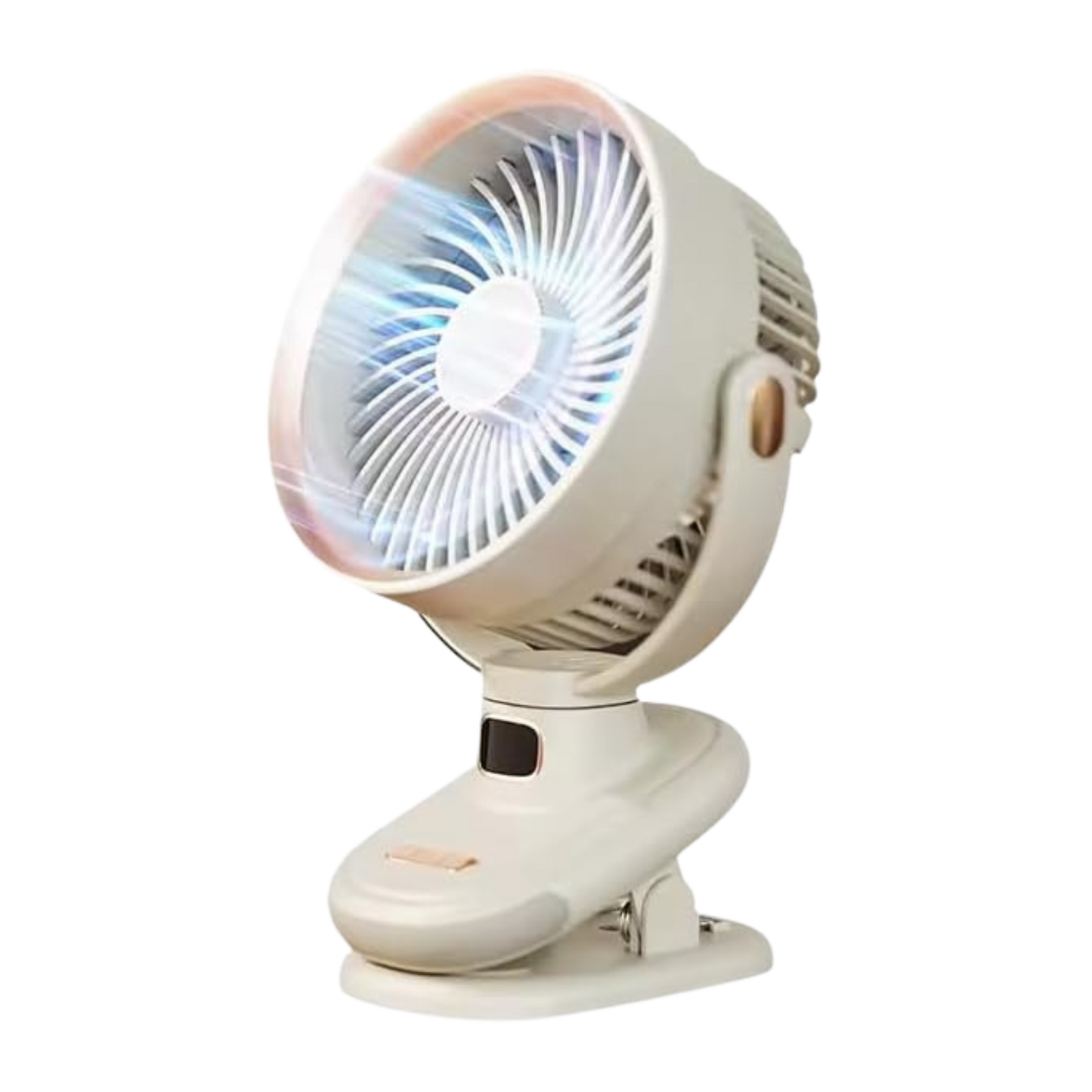 Ocdun Oscillating Clip-On Desk Fan – 5-Speed USB Fan with 2400mAh Battery, 360° Rotation, Timer, Digital Display, Ultra-Quiet
