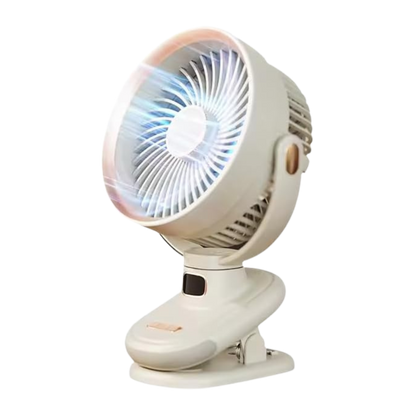 Ocdun Oscillating Clip-On Desk Fan – 5-Speed USB Fan with 2400mAh Battery, 360° Rotation, Timer, Digital Display, Ultra-Quiet